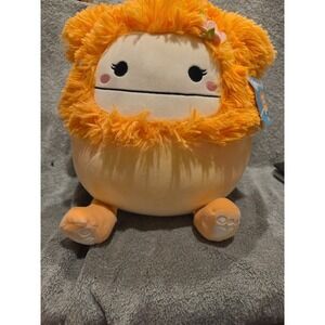 Squishmallow Shasta Peach Bigfoot 12" Plush Tropical Flower Cute Rare